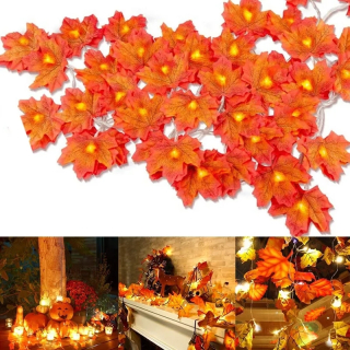 SVETLÁ GALANDA 80LED LAMPY JAVOROVÉ LISTY JESENNÉ DEKORÁCIE HALLOWEEN XL